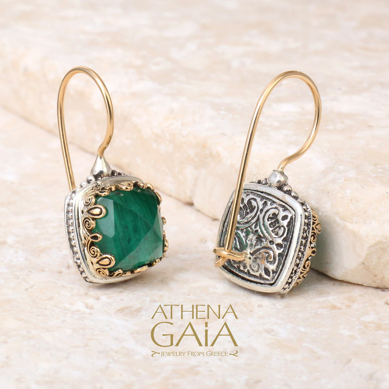 Small Crown Earrings - 18k Gold & Sterling Silver Earrings - French Wire Earrings