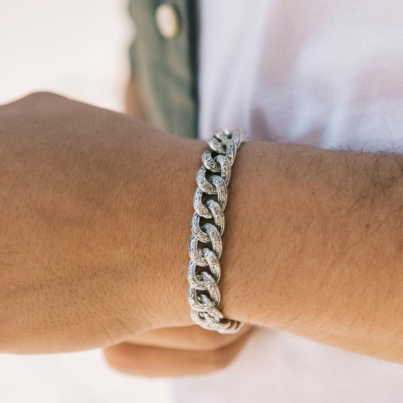 Classic Greek Chain Bracelet - Sterling Silver Bracelet - Link Bracelet