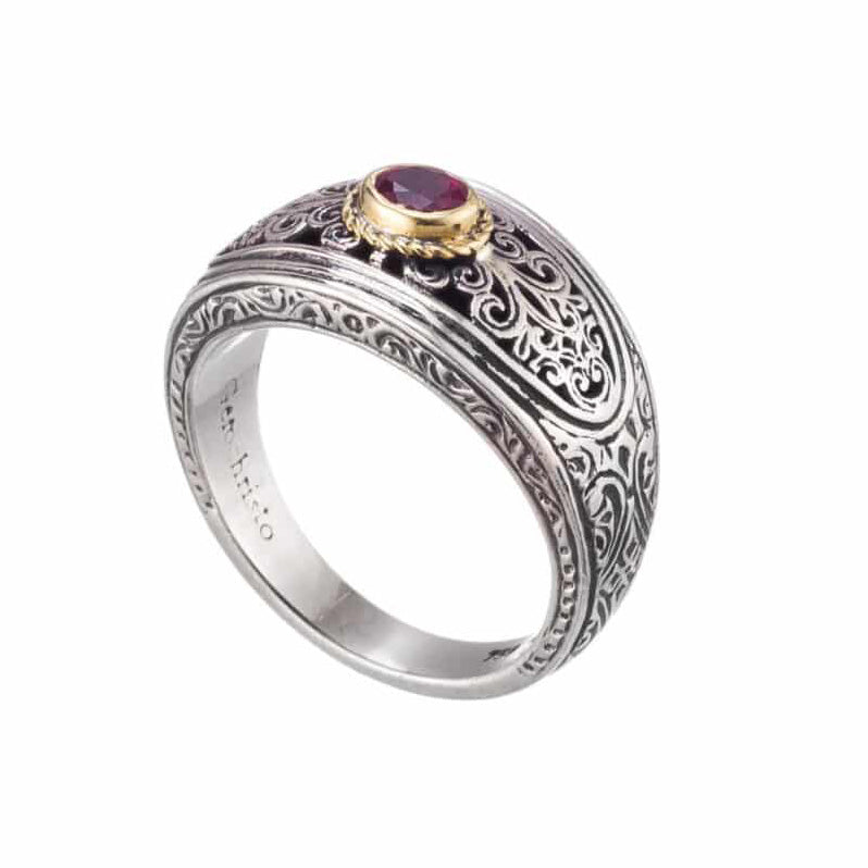 Mediterranean Ring - 18k Gold & Sterling Silver Ring - Stackable Ring