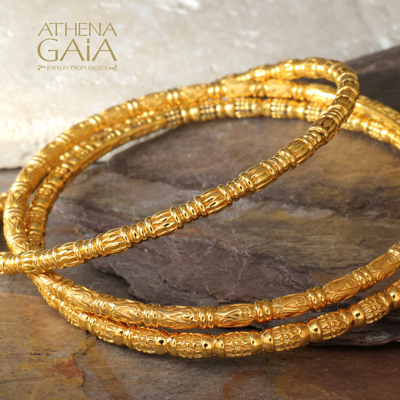 Kassandra 6519 Bracelet- Gold Plated Sterling Silver - Solid Bangle Bracelet