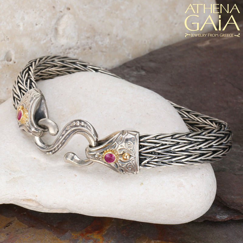 S Clasp Strap Bracelet - 18k Gold & Sterling Silver Bracelet