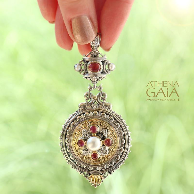 The Mediterranean Enhancer - 18k Gold & Sterling Silver Pendant