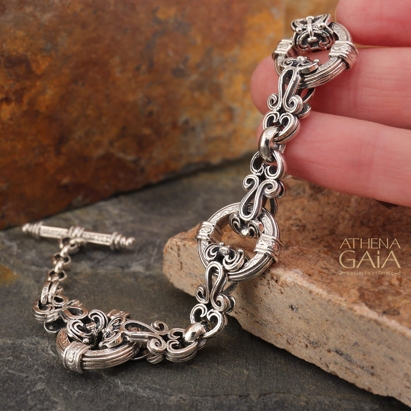 Circle Station Bracelet - Sterling Silver Bracelet