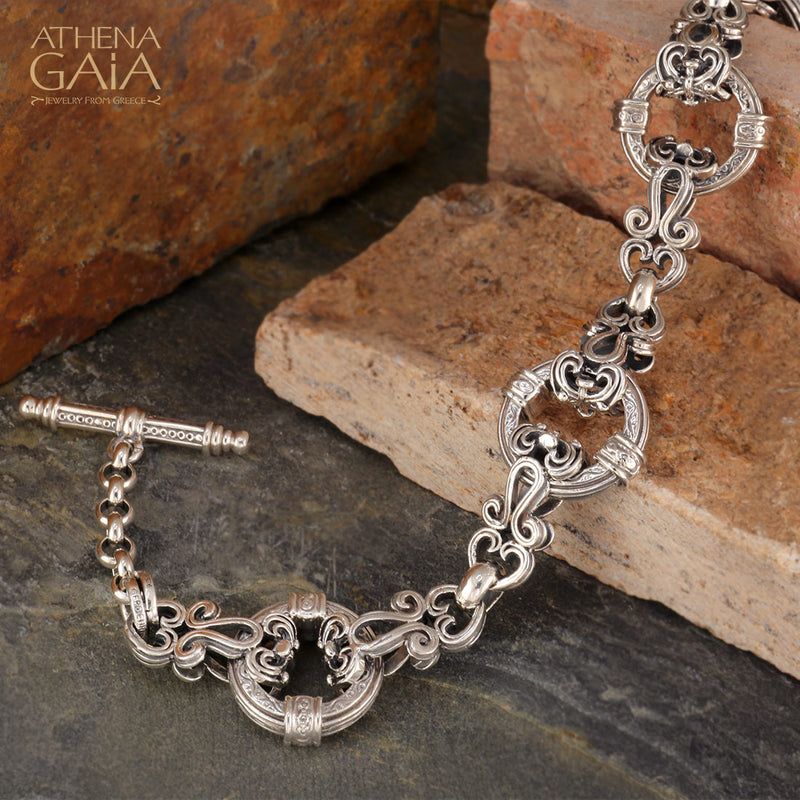 Circle Station Bracelet - Sterling Silver Bracelet