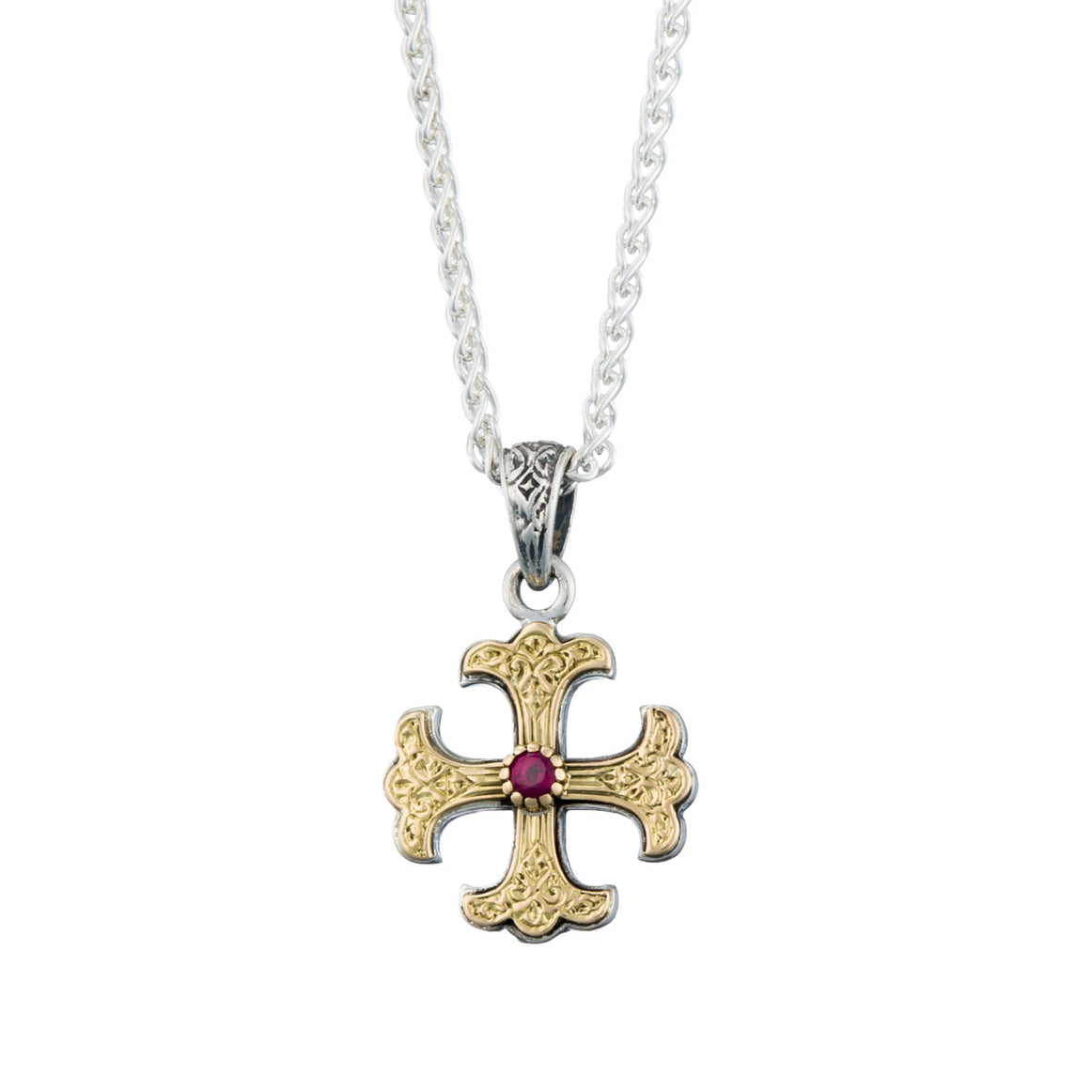 Classic Greek Cross With Ruby — Athena Gaia