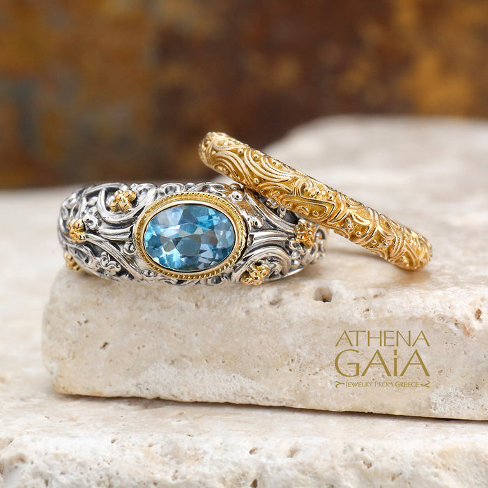 Meadow Breeze Large Stone Band Ring (In-Stock)