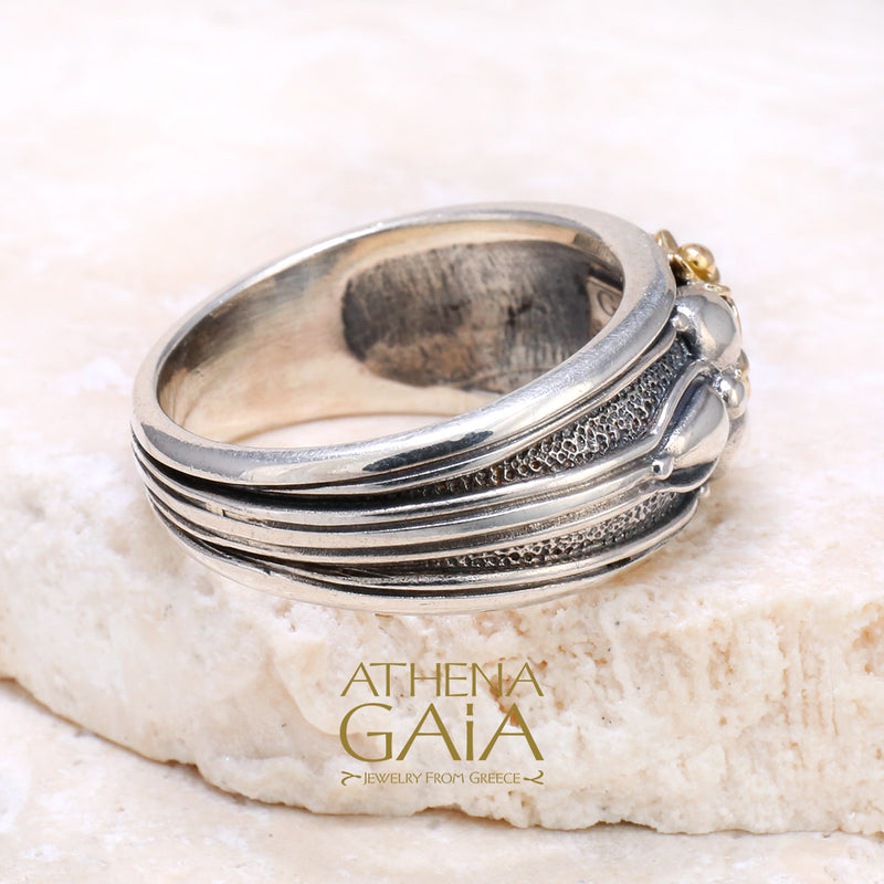 Kassandra Flower Ring - 18k Gold & Sterling Silver Ring - Cocktail Ring