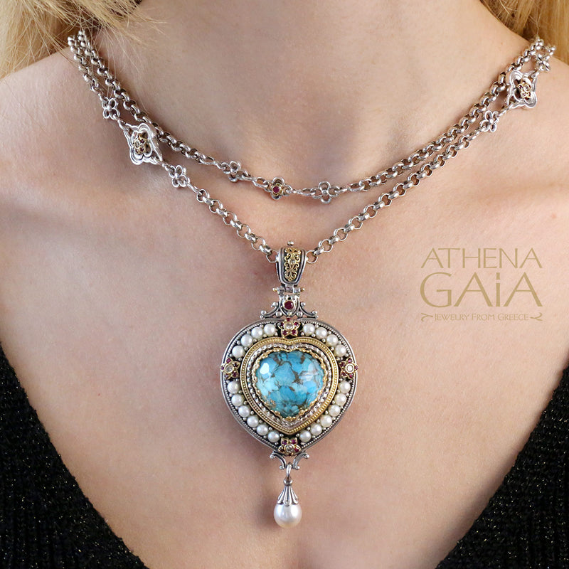 Gold Flower Diamond Accent Sterling Silver Chain - Wrap Chain