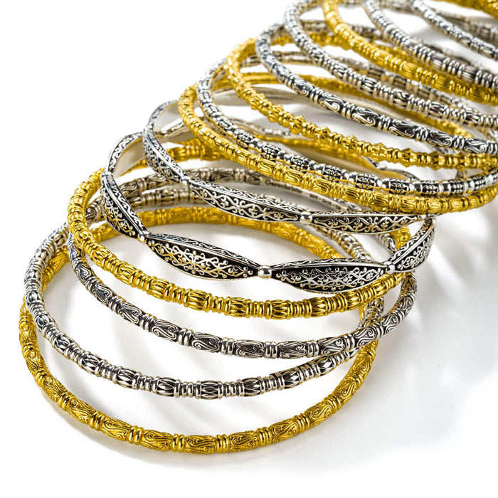 Kassandra 6521 Gold Plated Silver Bangle Bracelet