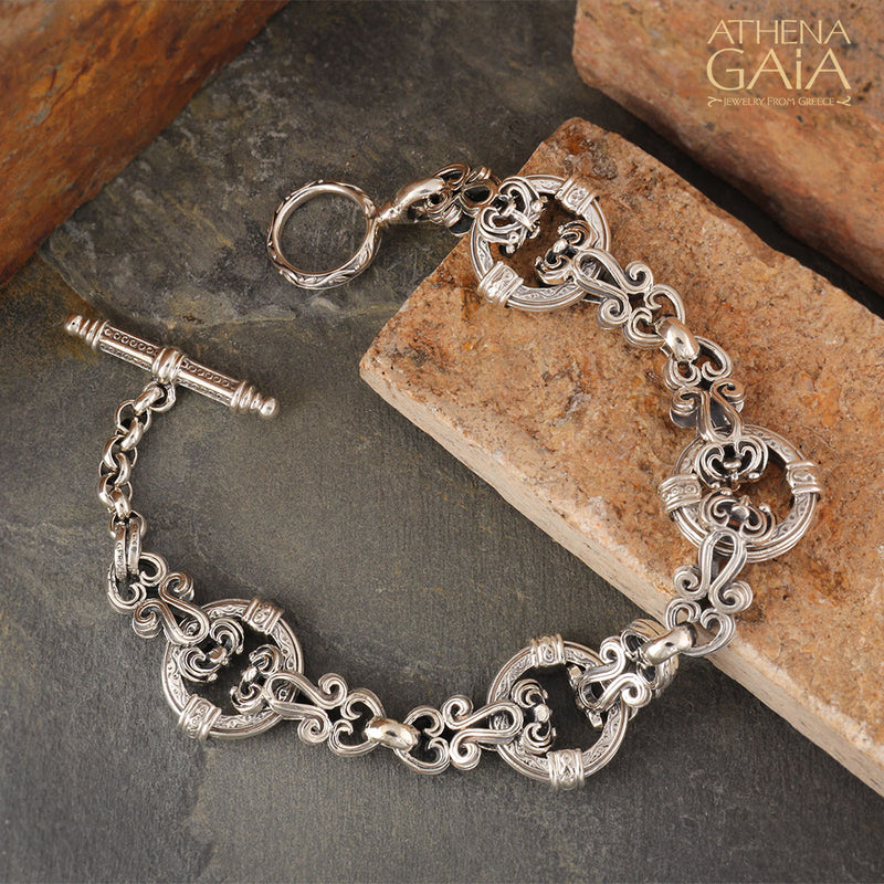 Circle Station Bracelet - Sterling Silver Bracelet