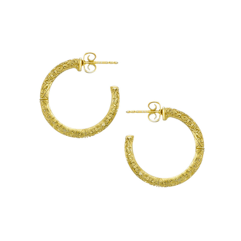 Meadow Breeze Hoop Earrings Small (1.1) - Gold Plated Sterling Silver Earrings