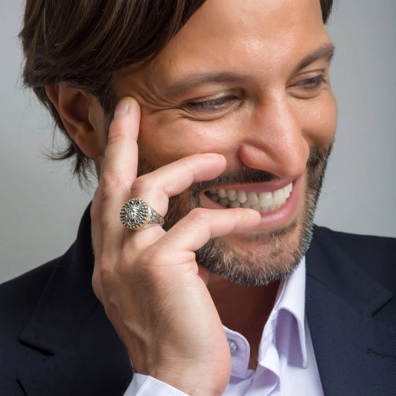 Medusa Ring - 18k Gold & Sterling Silver Ring - Signet Ring