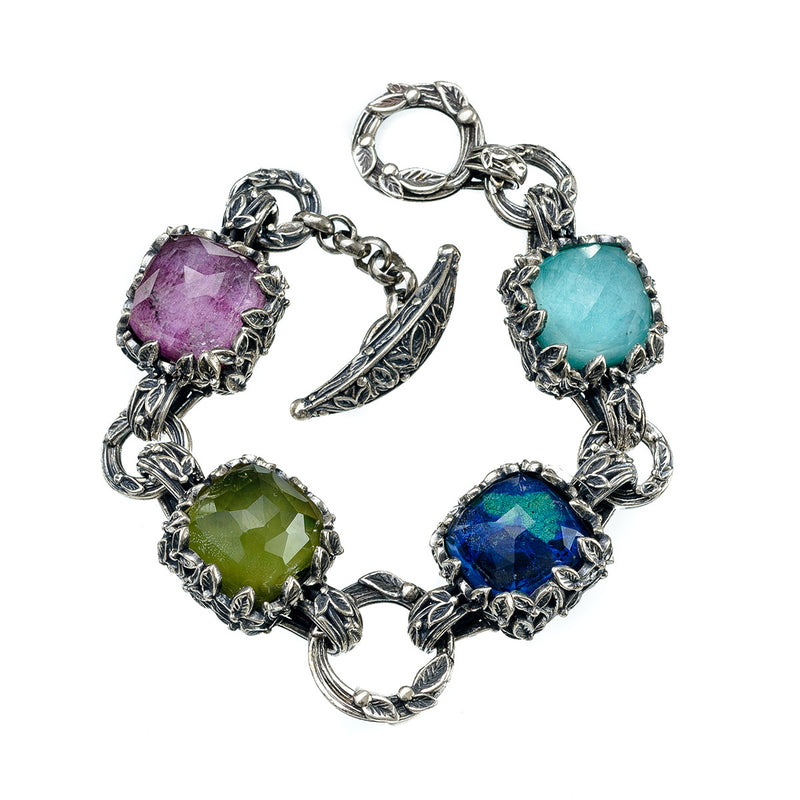 Pop Rocks Ivy Bezel Station Bracelet - Sterling Silver Bracelet