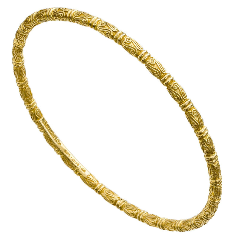 Kassandra 6523 Bracelet - Gold Plated Sterling Silver - Solid Bangle Bracelet
