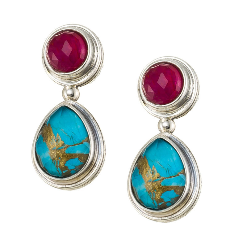 Pop Rocks Double Stone Drop Earrings - Sterling Silver Earrings