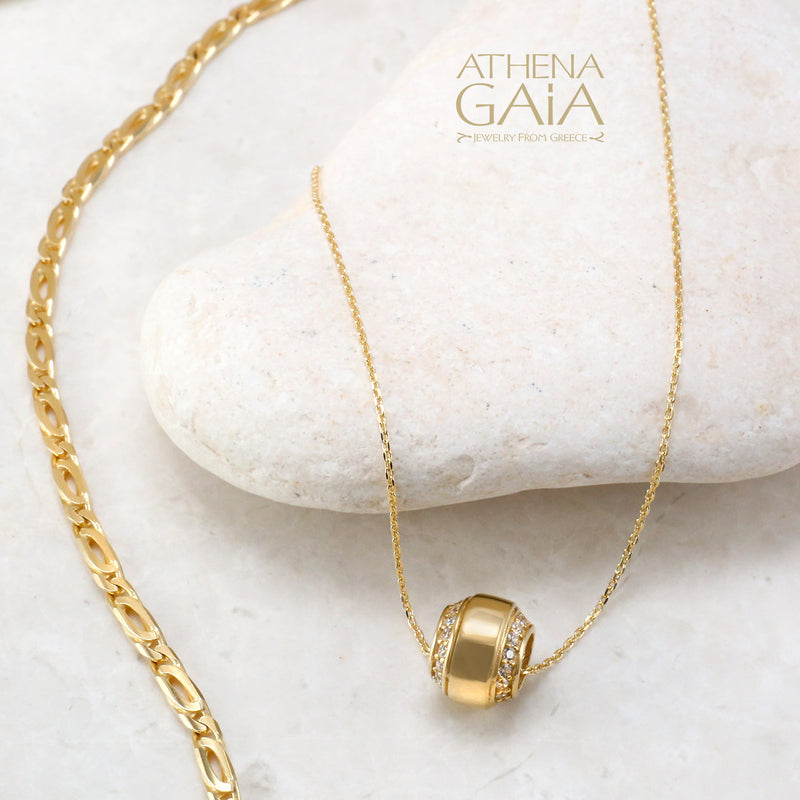 Rolling Charm Necklace - 14k Gold Necklace