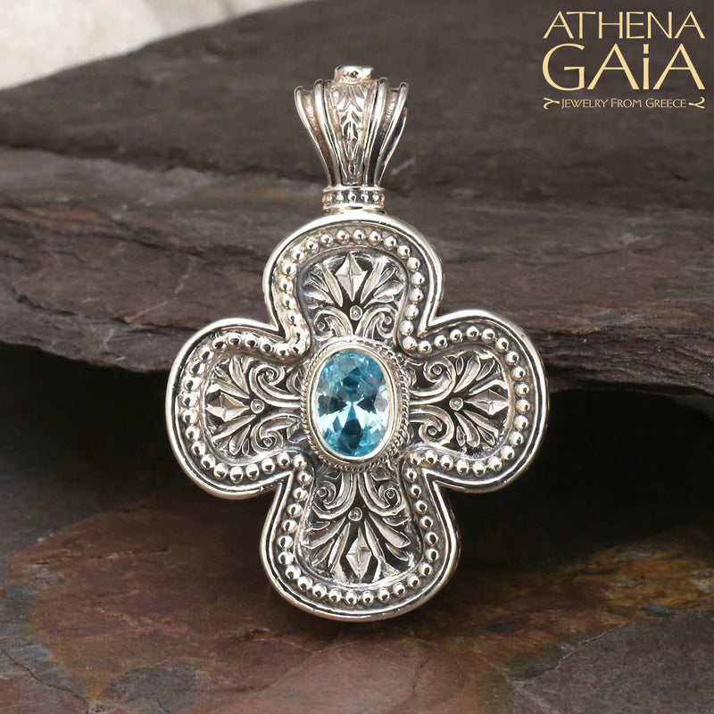 Expanding Greek Cross - Sterling Silver - Orthodox Cross Necklace