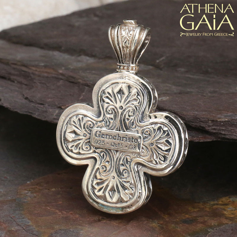 Expanding Greek Cross - Sterling Silver - Orthodox Cross Necklace