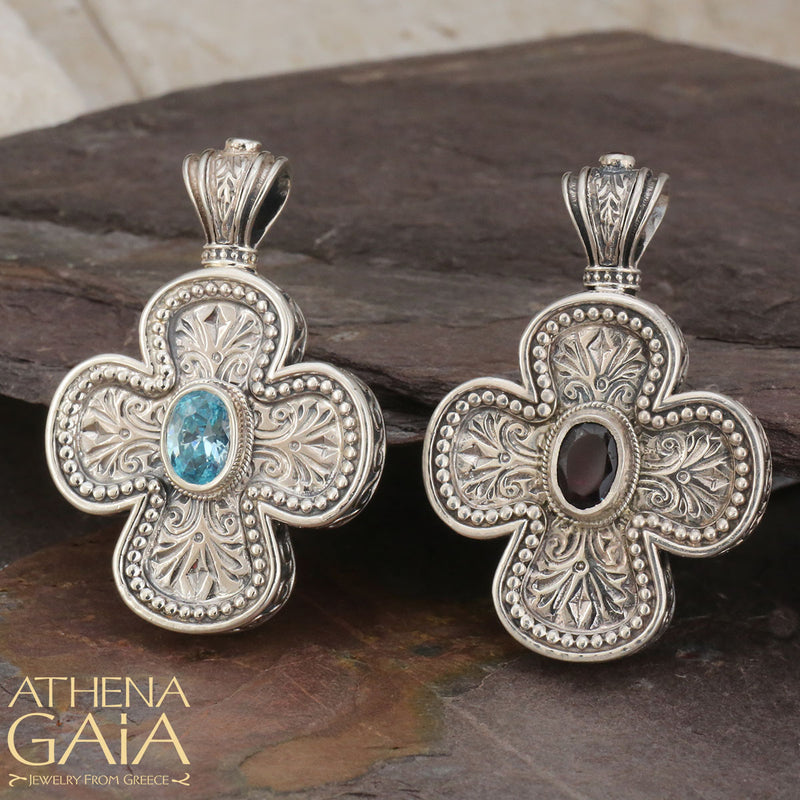 Expanding Greek Cross - Sterling Silver - Orthodox Cross Necklace