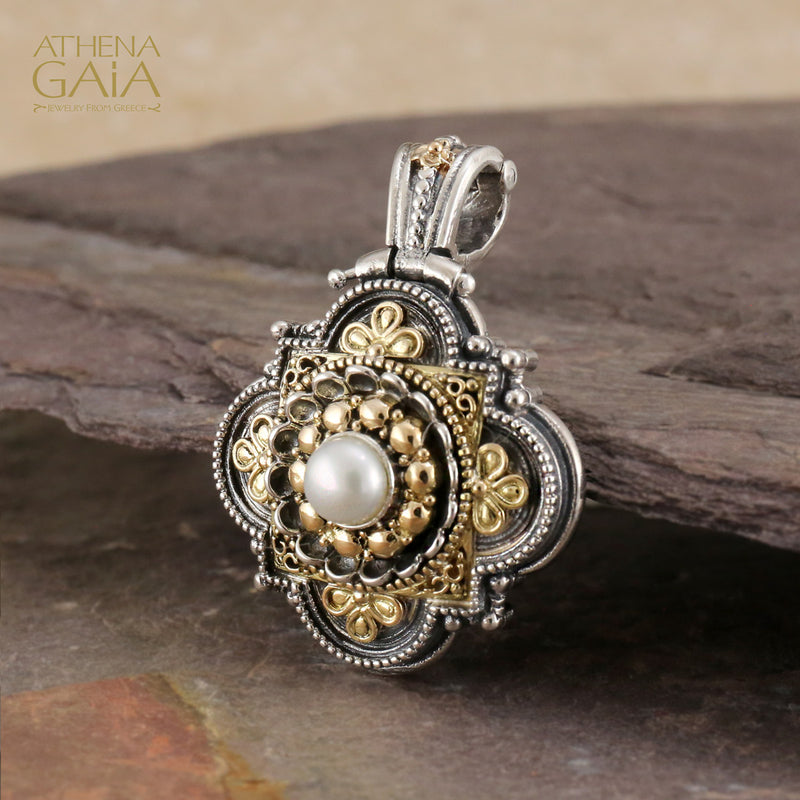 Faith Pendant - 18k Gold & Sterling Silver Pendant