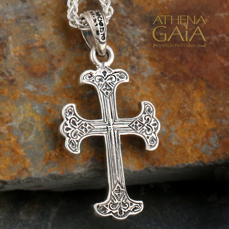Fleury Cross (Medium) - Sterling Silver - Flared Cross