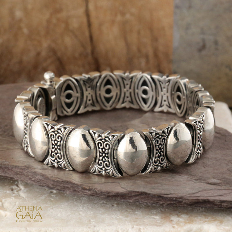 Ellipse Looking Glass Bracelet - Sterling Silver - Cuff Bracelet (In-Stock)