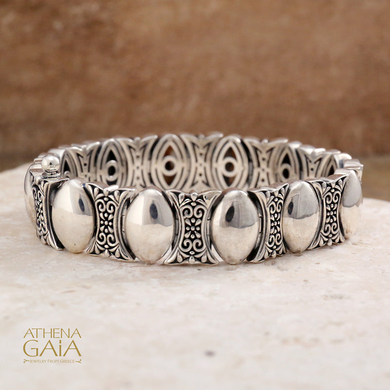 Ellipse Looking Glass Bracelet - Sterling Silver - Cuff Bracelet (In-Stock)