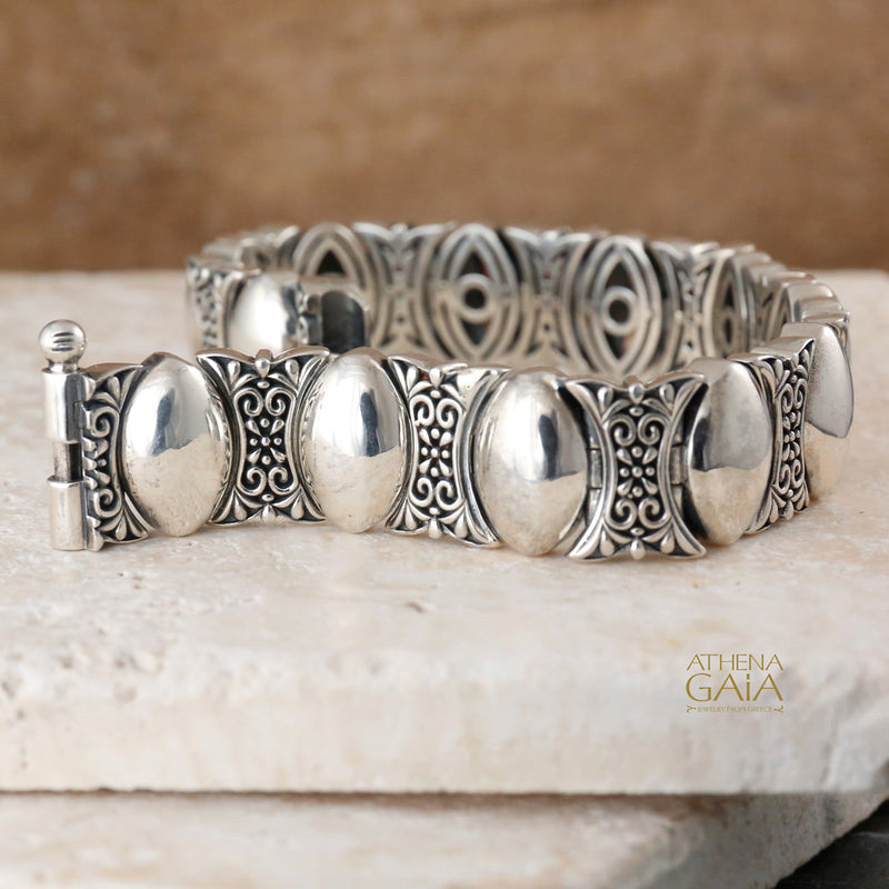 Ellipse Looking Glass Bracelet - Sterling Silver - Cuff Bracelet (In-Stock)