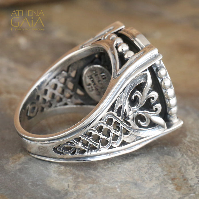 Silver Helios Crown Ring