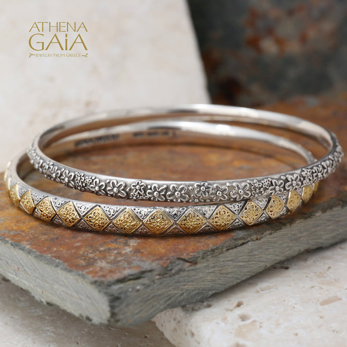 Garden Gates Thin Checker Bangle Bracelet by Gerochristo: Athena Gaia ...