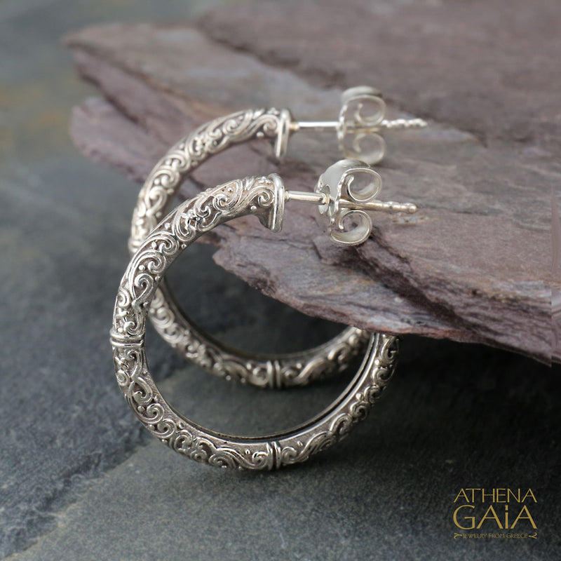 Meadow Breeze Hoop Earrings Small (1.1) - Gold Plated Sterling Silver Earrings