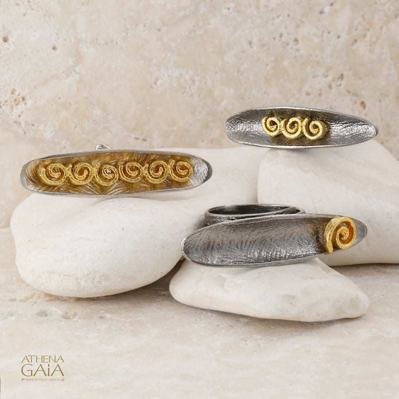 Argonaut Single Ring - Gold Plated Sterling Silver Ring - Cocktail Ring