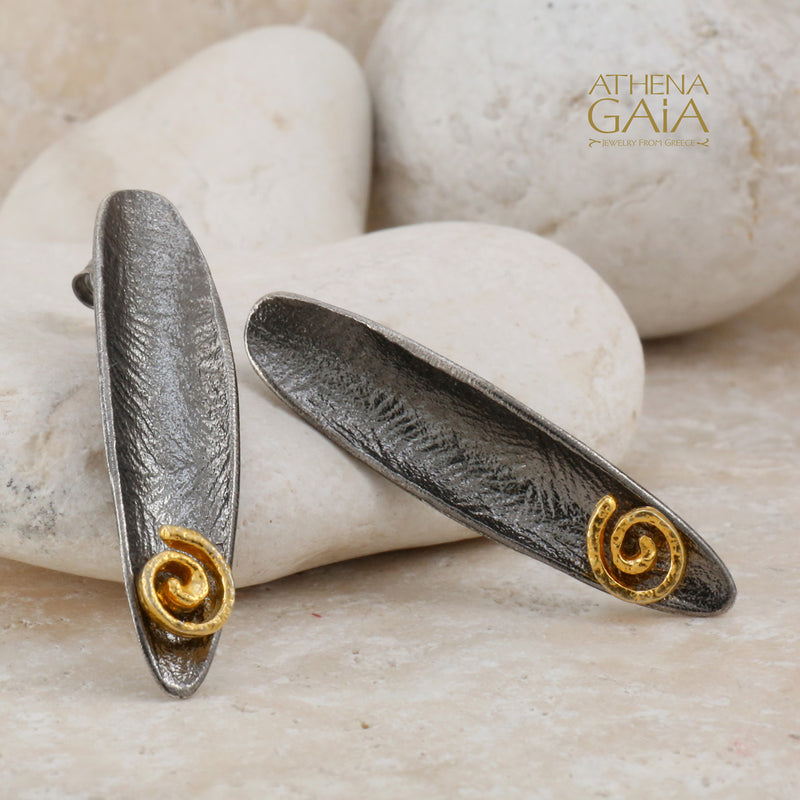 Argonaut Single Earrings - Gold Plated Sterling Silver - Post Earrings