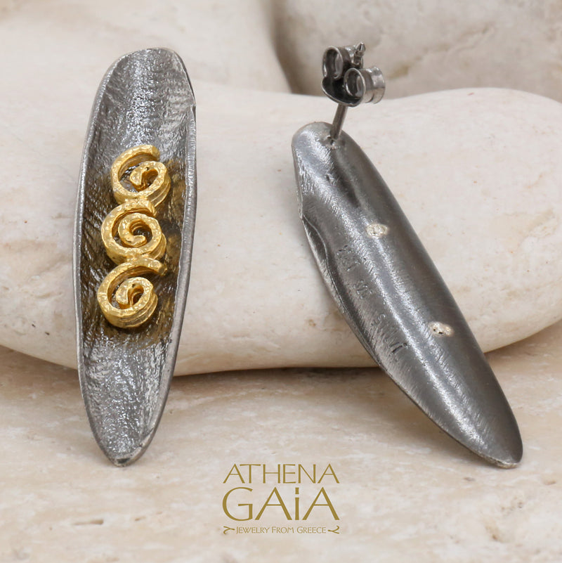 Argonaut Triple Earrings - Gold Plated Sterling Silver Earrings