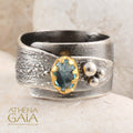 Topaz Pebble Wrap Ring - Sterling Silver Ring