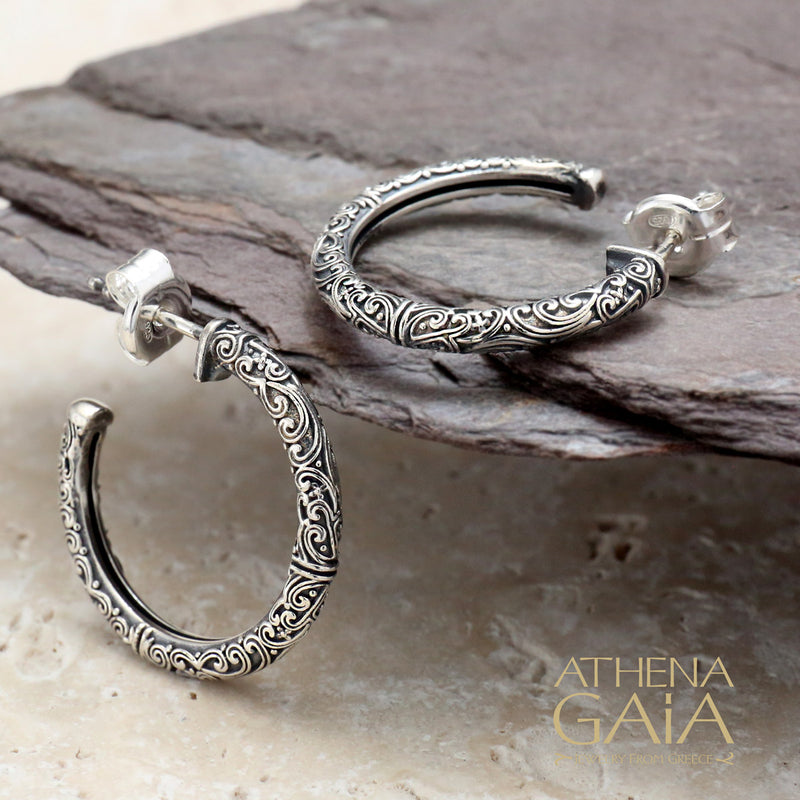 Meadow Breeze Hoop Earrings Medium (1.3) - Gold Plated Sterling Silver Earrings