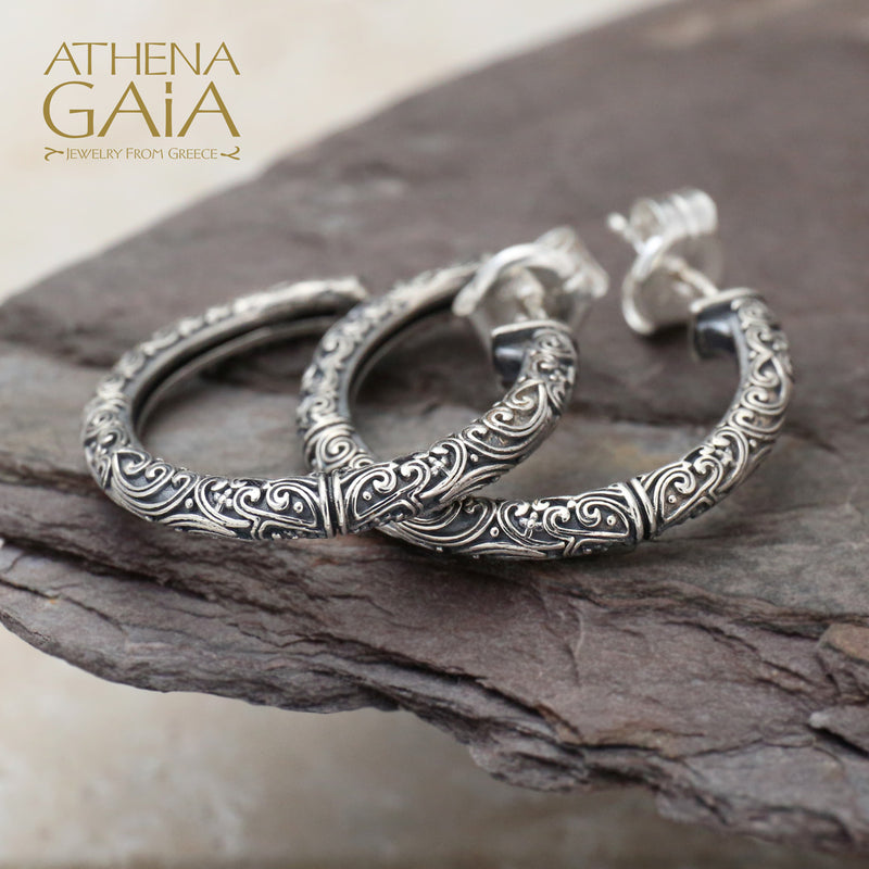 Meadow Breeze Hoop Earrings Medium (1.3) - Gold Plated Sterling Silver Earrings