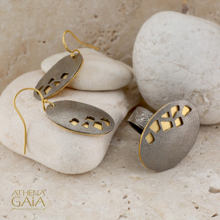 Oval River Stones Ring