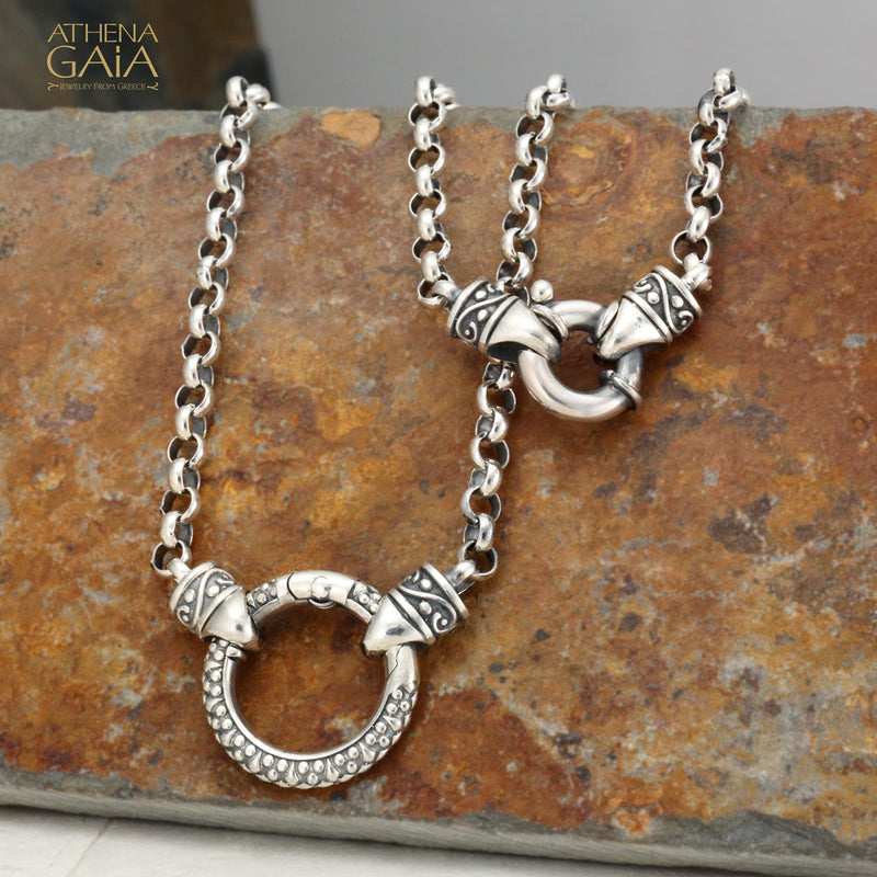 Hinged Loop Charm Chain - Sterling Silver - Pendant Chain