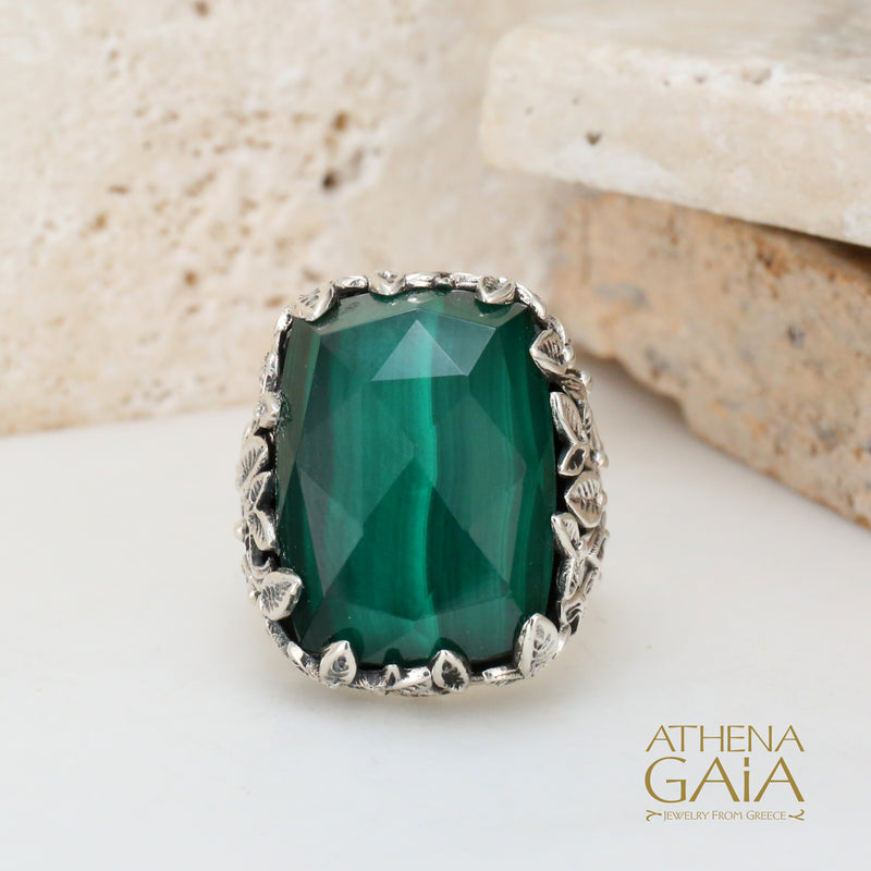 Pop Rocks Orthogonio Ivy Ring - Sterling Silver Ring - Cocktail Ring