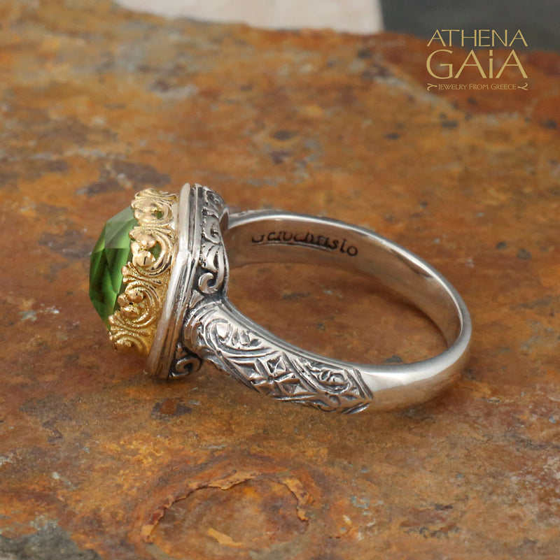 Pop Rocks Square Ring - 18k Gold & Sterling Silver Ring - Cocktail Ring