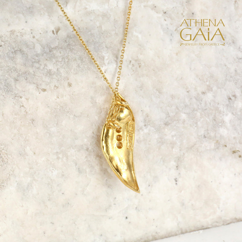 Golden Peonies Pendant Necklace - 18k Gold Necklace