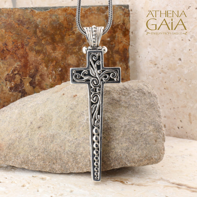 Dagger Latin Cross - Sterling Silver - Cross Necklace