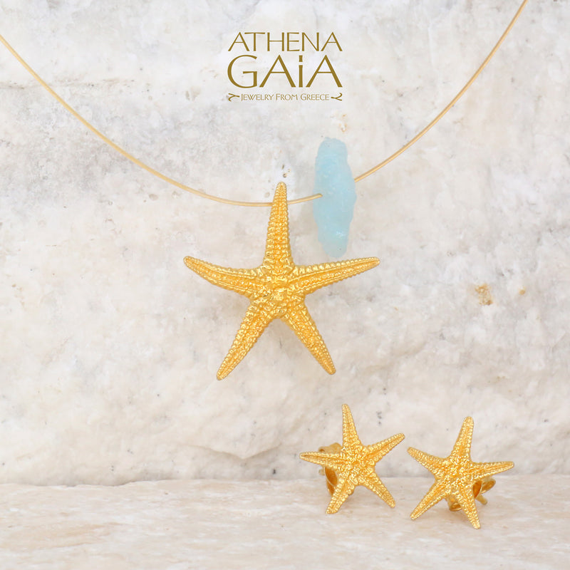 Starfish Post Earrings - Gold Plated Sterling Silver - Stud Earrings