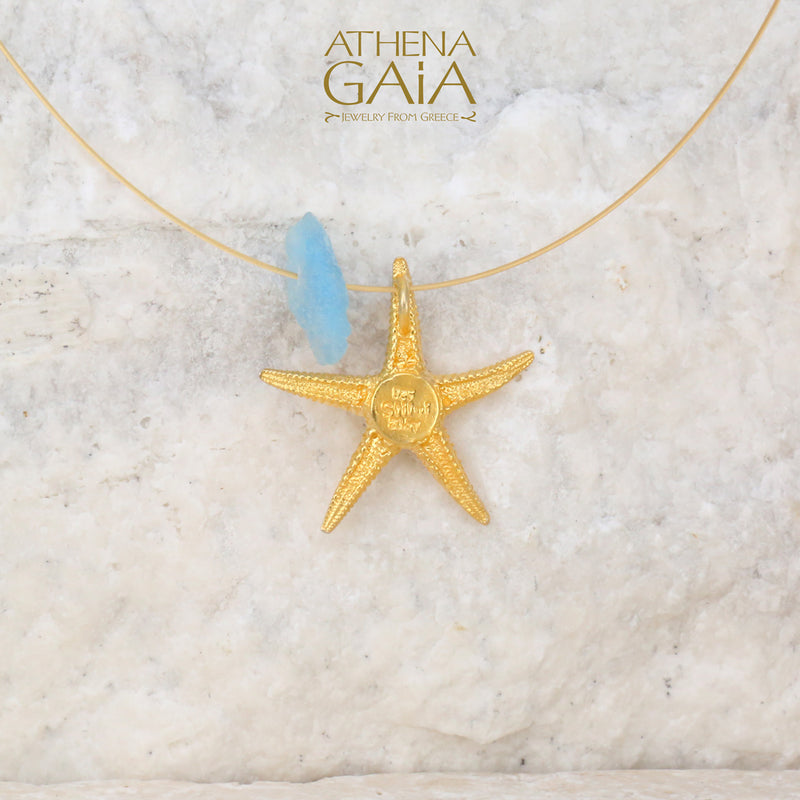 Starfish Necklace (Large) - Gold Plated Sterling Silver Necklace