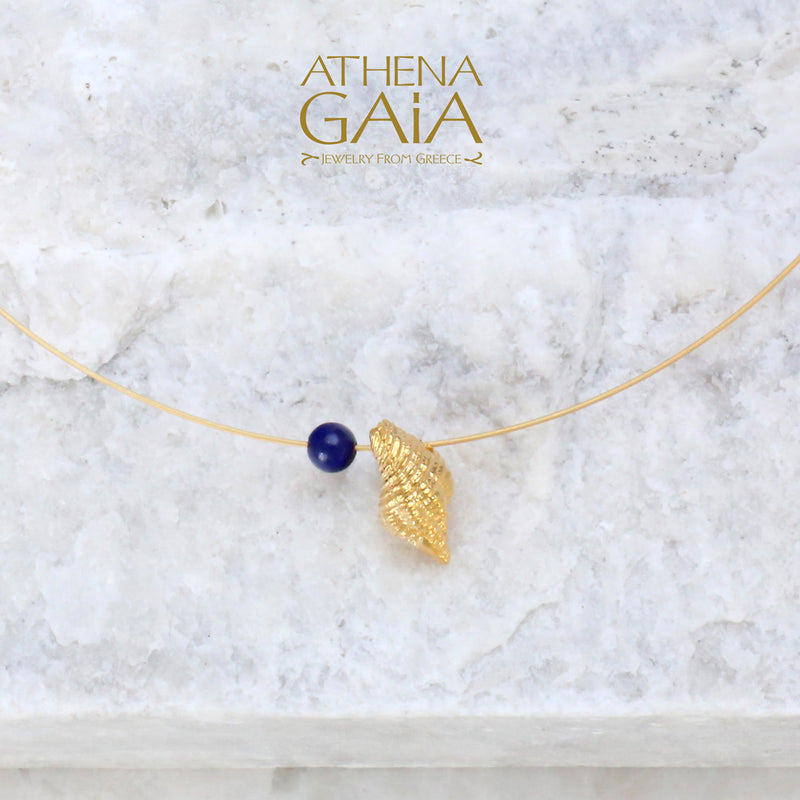 Conch Shell Necklace - Gold Plated Sterling Silver Necklace