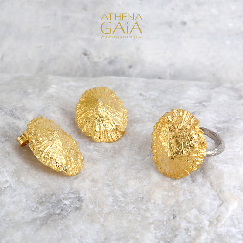 Seashell Ring (Small) - Gold Plated Sterling Silver Ring