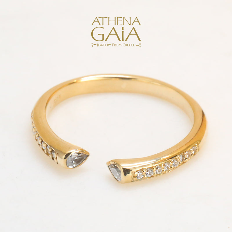 Greek-jewelry promise ring in 14k gold