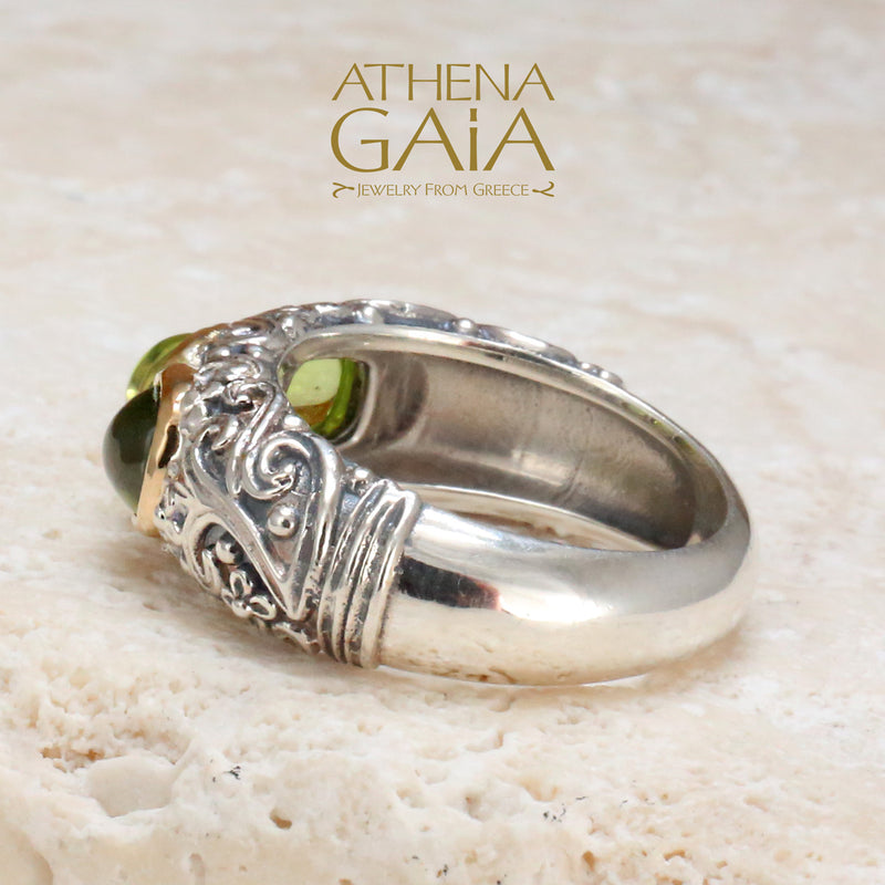 Meadow Breeze Trinity Ring - 18k Gold & Sterling Silver Ring - Stackable Ring