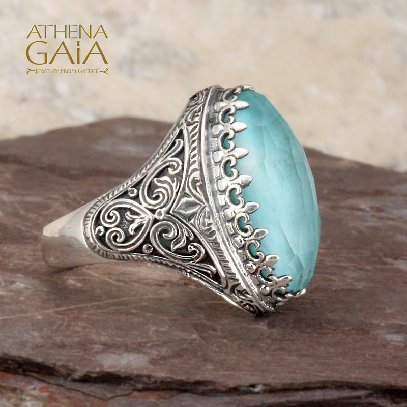 Pop Rocks Silver Short Soiree Ring - Sterling Silver Ring - Cocktail Ring